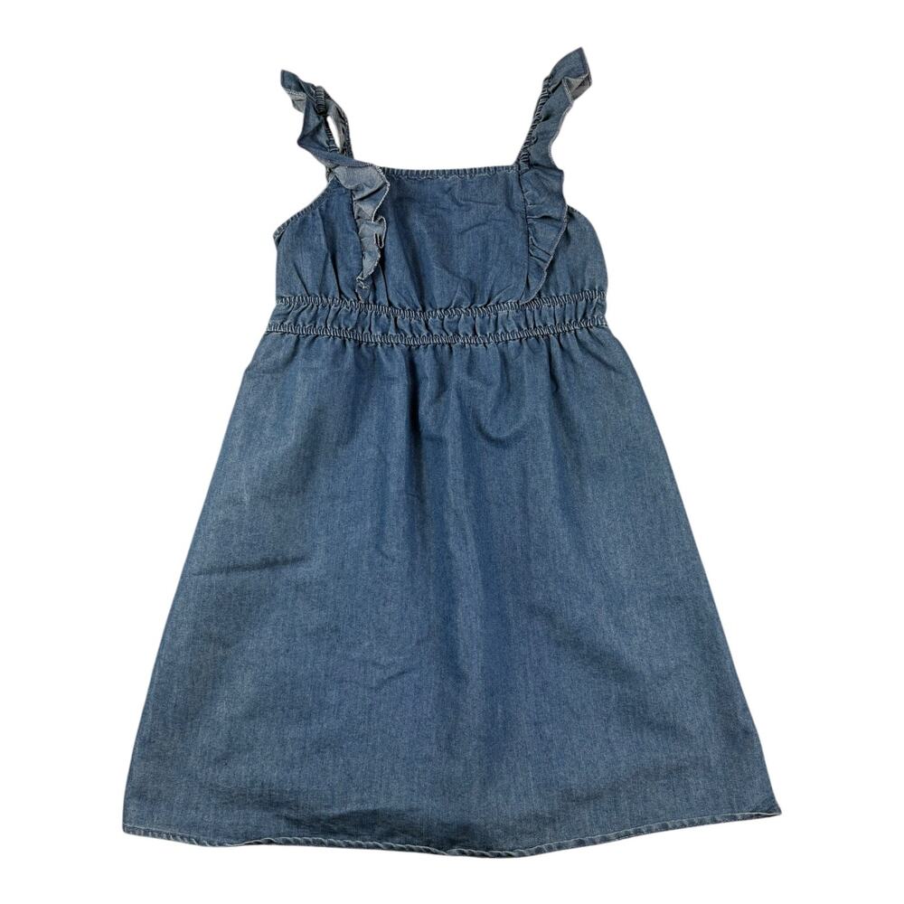 Derek‎ Heart Girls' Denim Ruffle Strap Dress – Size 10/12